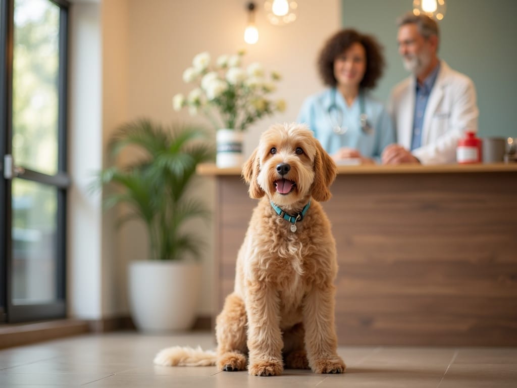 The warm, welcoming reception area at Barnes Mill Animal Hospital