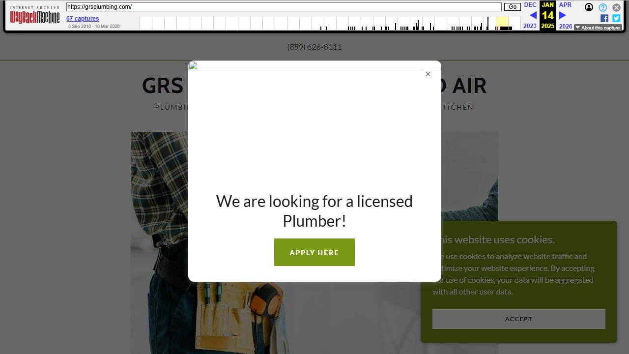 GRS Plumbing current website