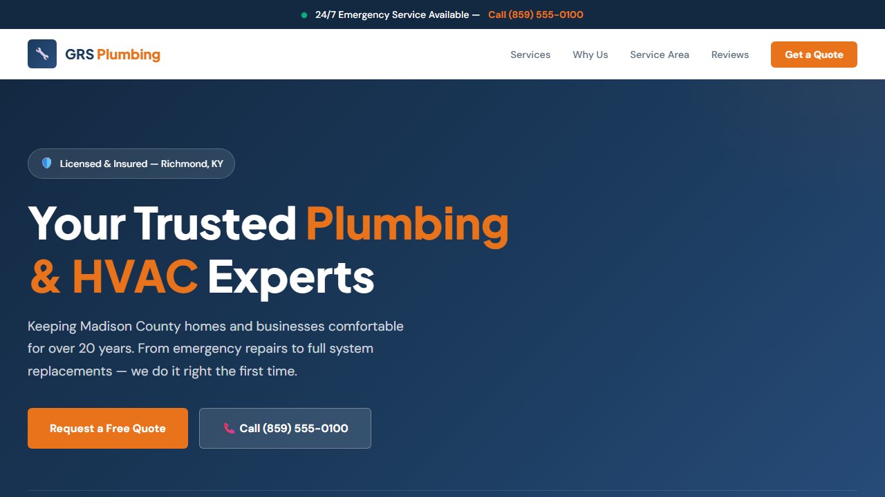Our GRS Plumbing demo